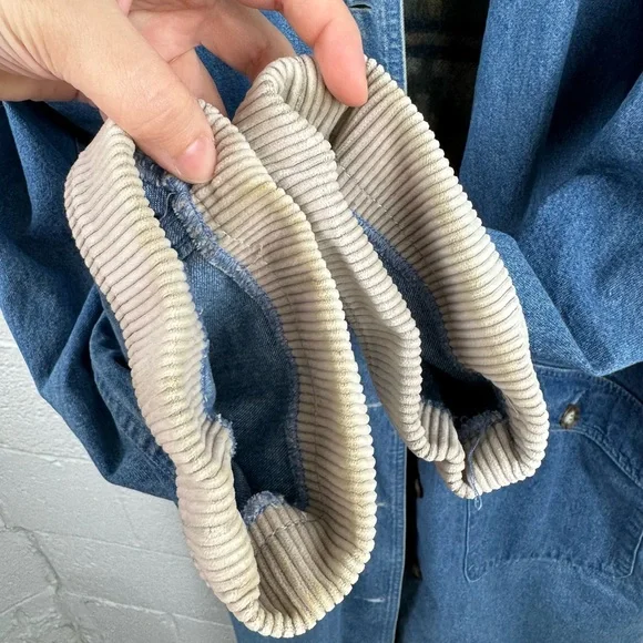 Vintage L.L. Bean Denim Barn Coat with Blanket Lining - Picture 4 of 14